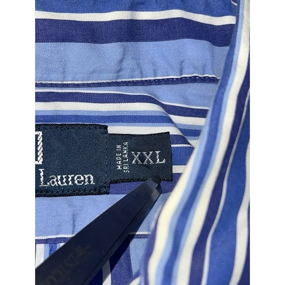 Polo Ralph Lauren Men's Blue and White Stripes, Long Sleeve Dress Shirt. SZ XXL - Picture 4 of 15